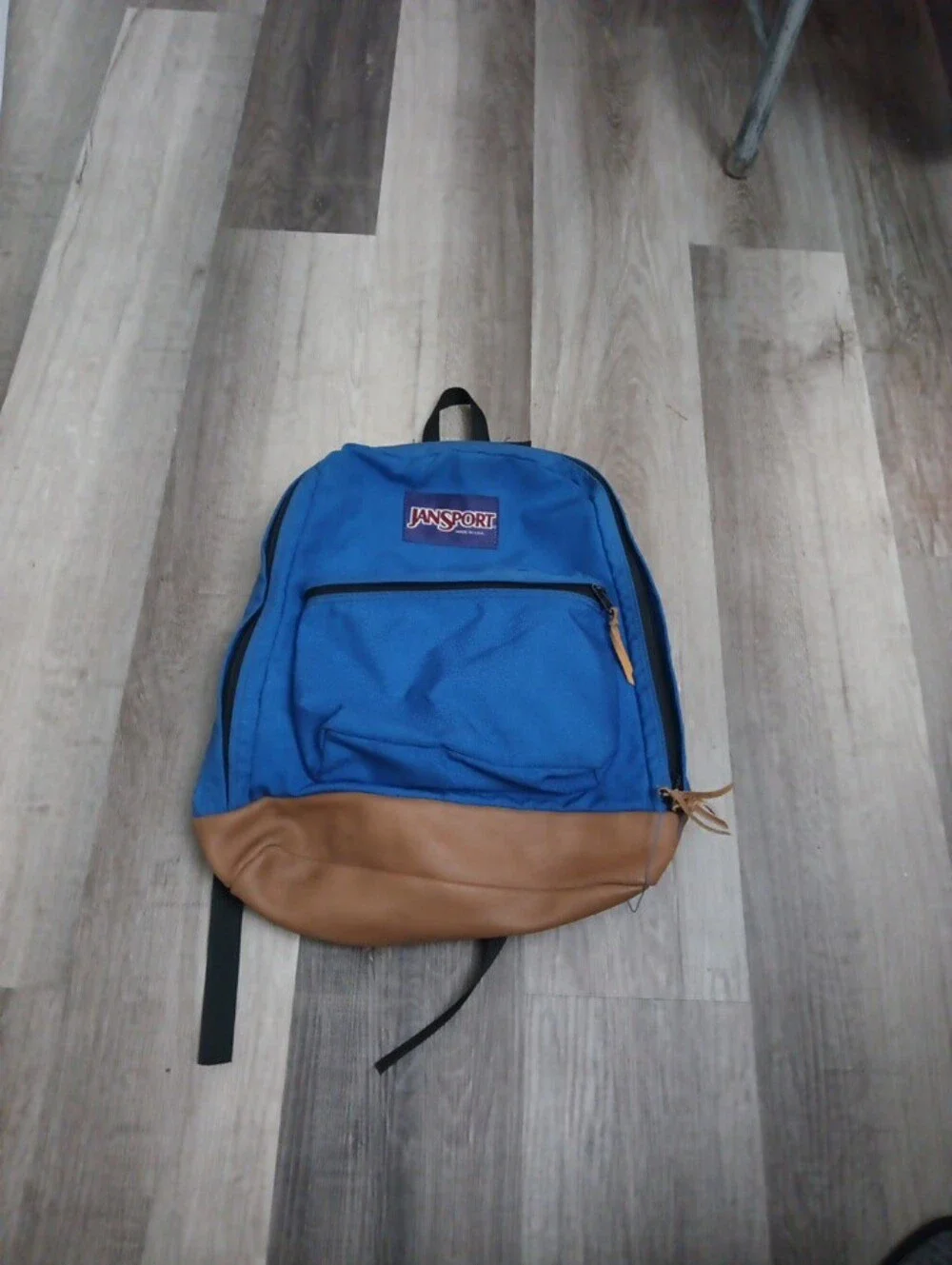 Jansport Vintage 90's Royal Blue Backpack with Tan Bottom
